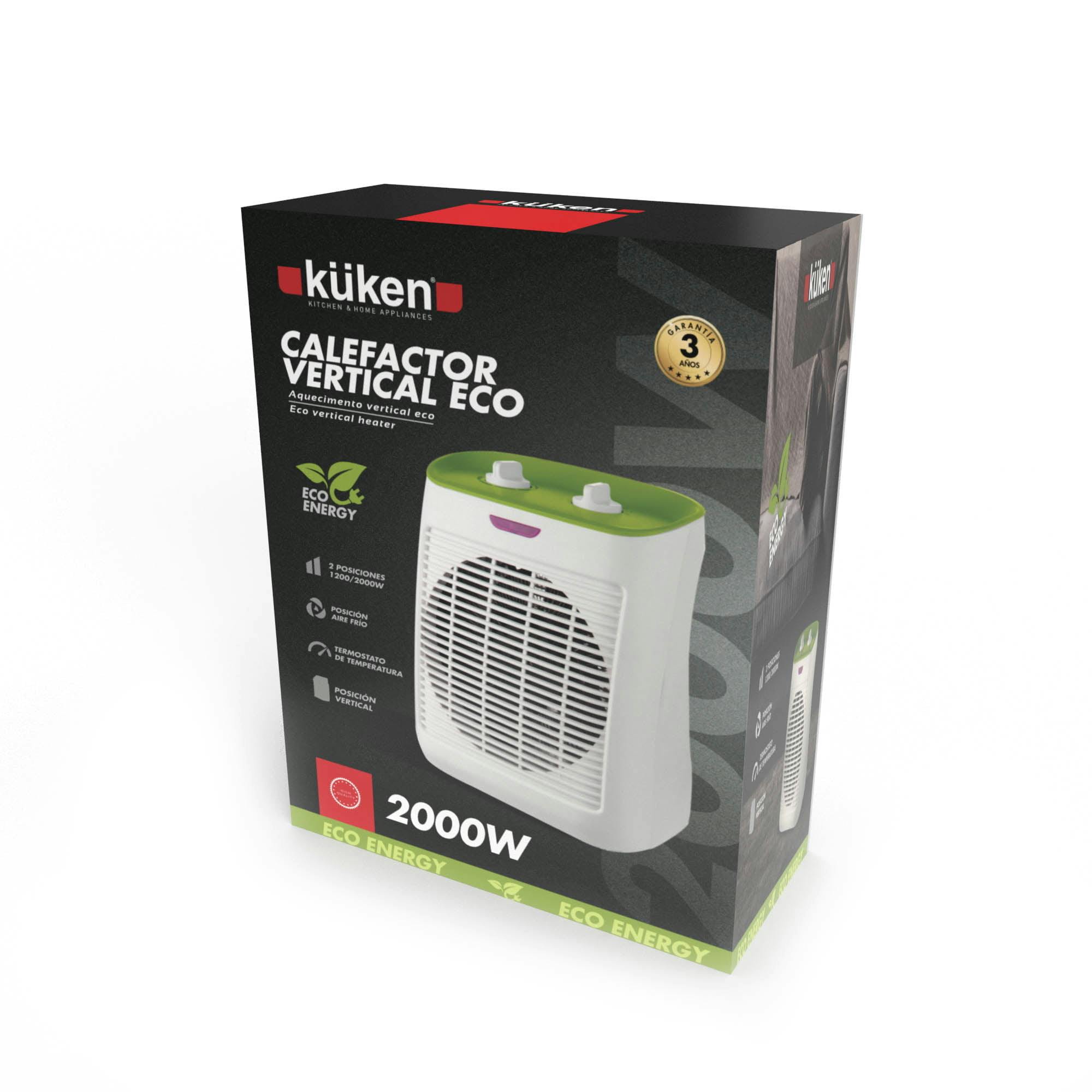 Tradineur - Calefactor küken horizontal y vertical 2000 W, calefactor de  aire eléctrico de baño, termostato regulable, 2 niveles