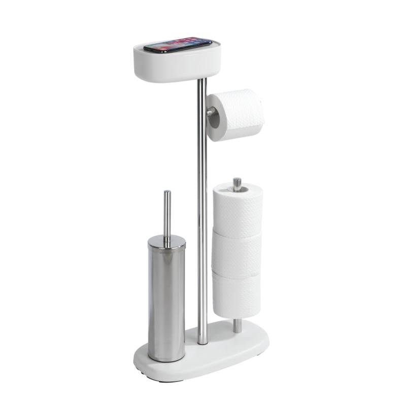 WENKO Stand WC-Garnitur mit Box Rivazza Weiß | METRO Marktplatz | Toilettenbürstenhalter