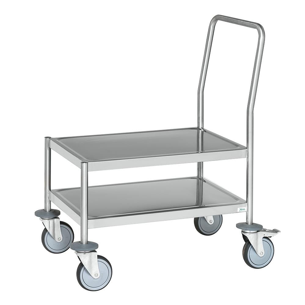 Edelstahl-Plattformwagen mit 2 Böden LxBxH 700 x 435 x 905 mm, Traglast: 200 kg, C3 | METRO ...