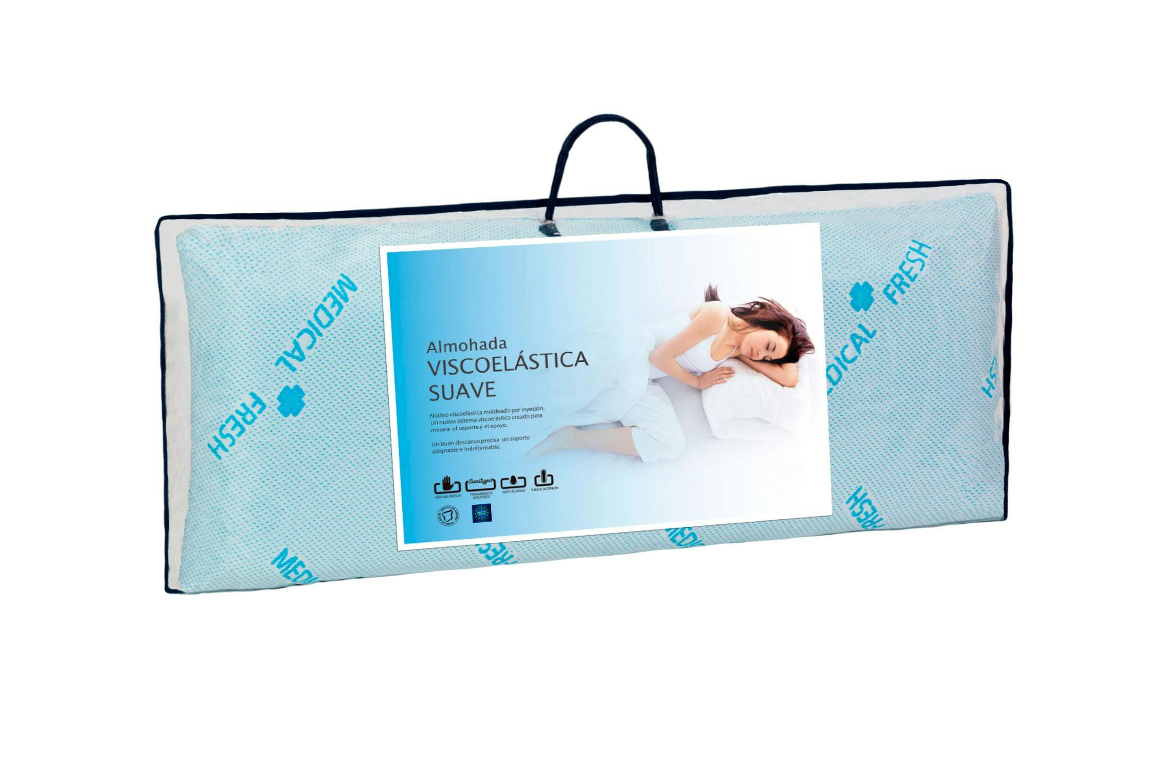 Almohada Viscoelástica Copos Carbono Tamaños Almohadas 67 cm