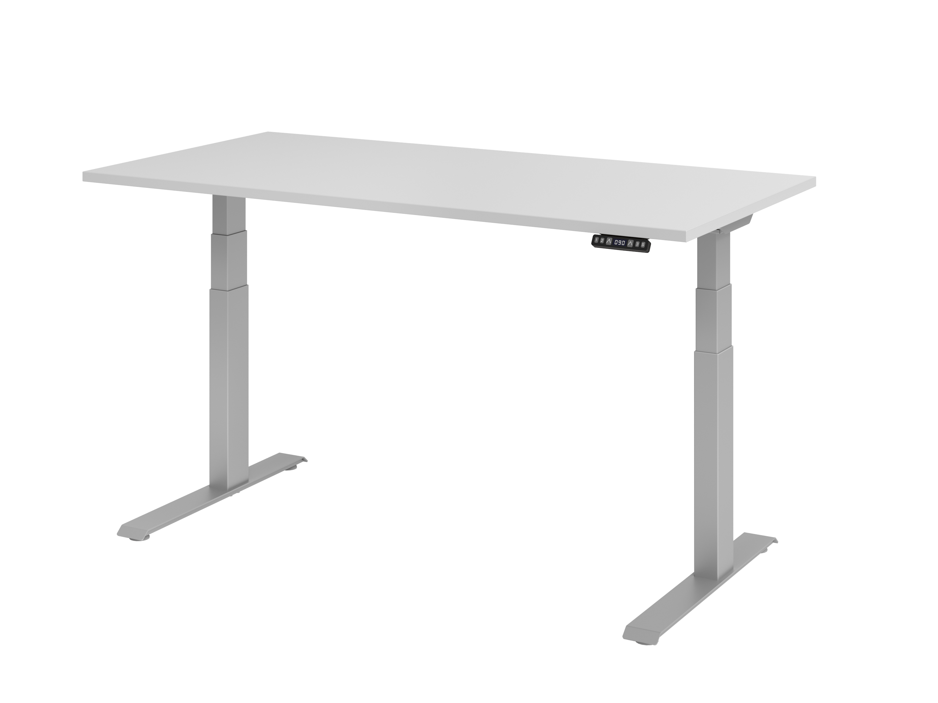 Hammerbacher-Sitz-Steh-Schreibtisch El.160x80cm Grau-VXDKB16/5/S | METRO