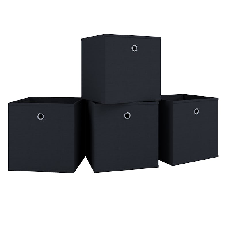 VCM 4er-Set Faltbox Klappbox Boxas - ohne Deckel Schwarz