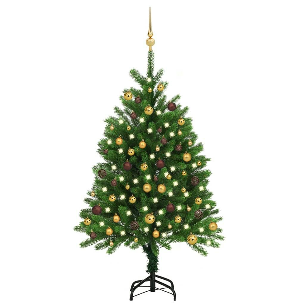 Künstlicher Weihnachtsbaum mit LEDs & Kugeln 120 cm Grün  METRO Marktplatz