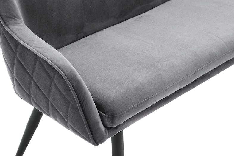SalesFever Sitzbank | mit Armlehnen und Rückensteppung | Samt, Metall | B  160 x T 61 x H 85 cm | grau, schwarz | METRO Marktplatz