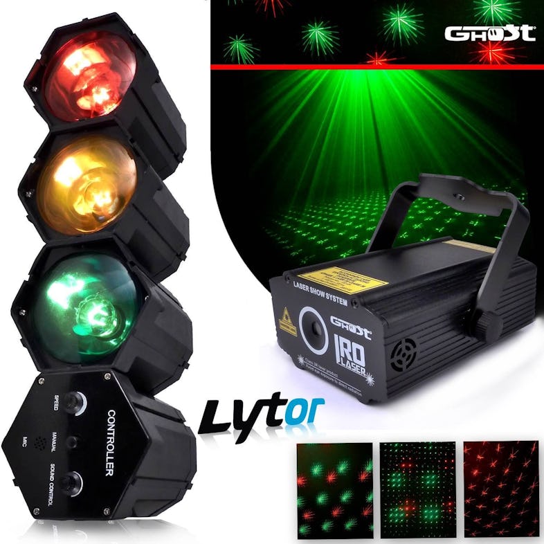 Pack de 4 Lyres à LEDs 4en1 Rouge/Vert/Bleu/Blanc DMX 7x4W LytOr Wash7  WASH7-X4