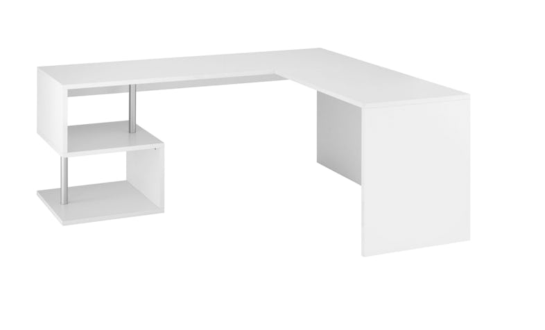 Web Furniture ESSE Scrivania Angolare Melaminico 180/160cm Bianco Lucido