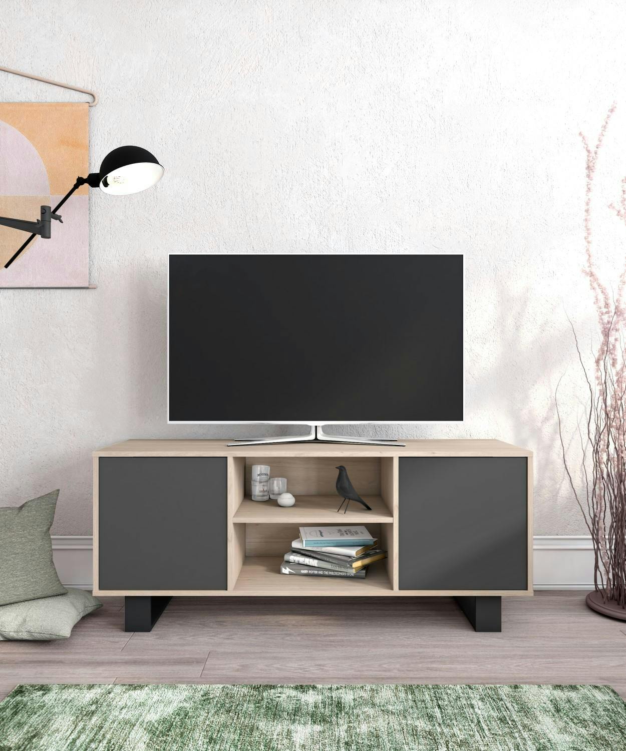 Skraut Home - Mesa 140 Bitono X, Mueble TV120, Buffet