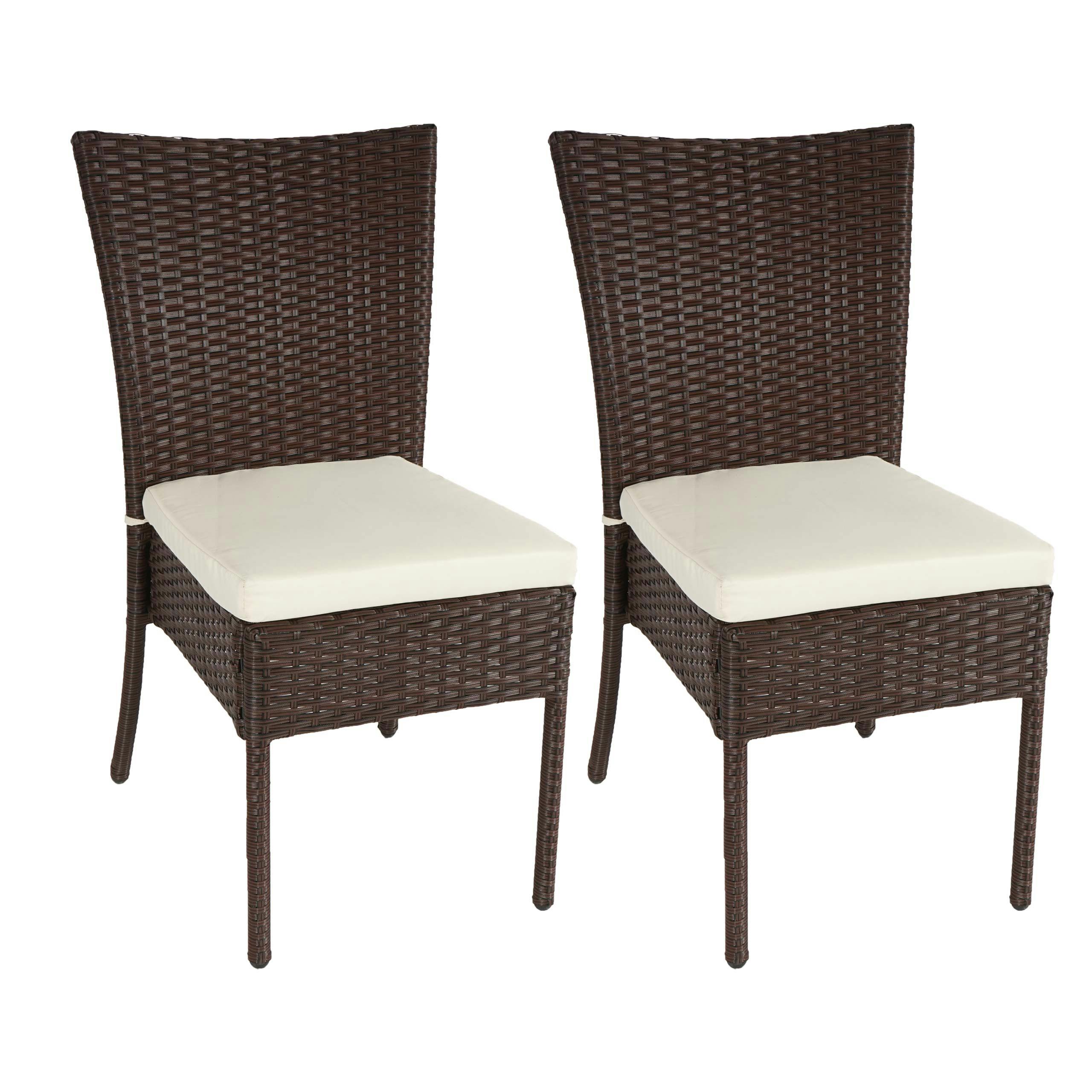 Set di sedie in poly rattan HWC-G19, sedia da balcone sedia da