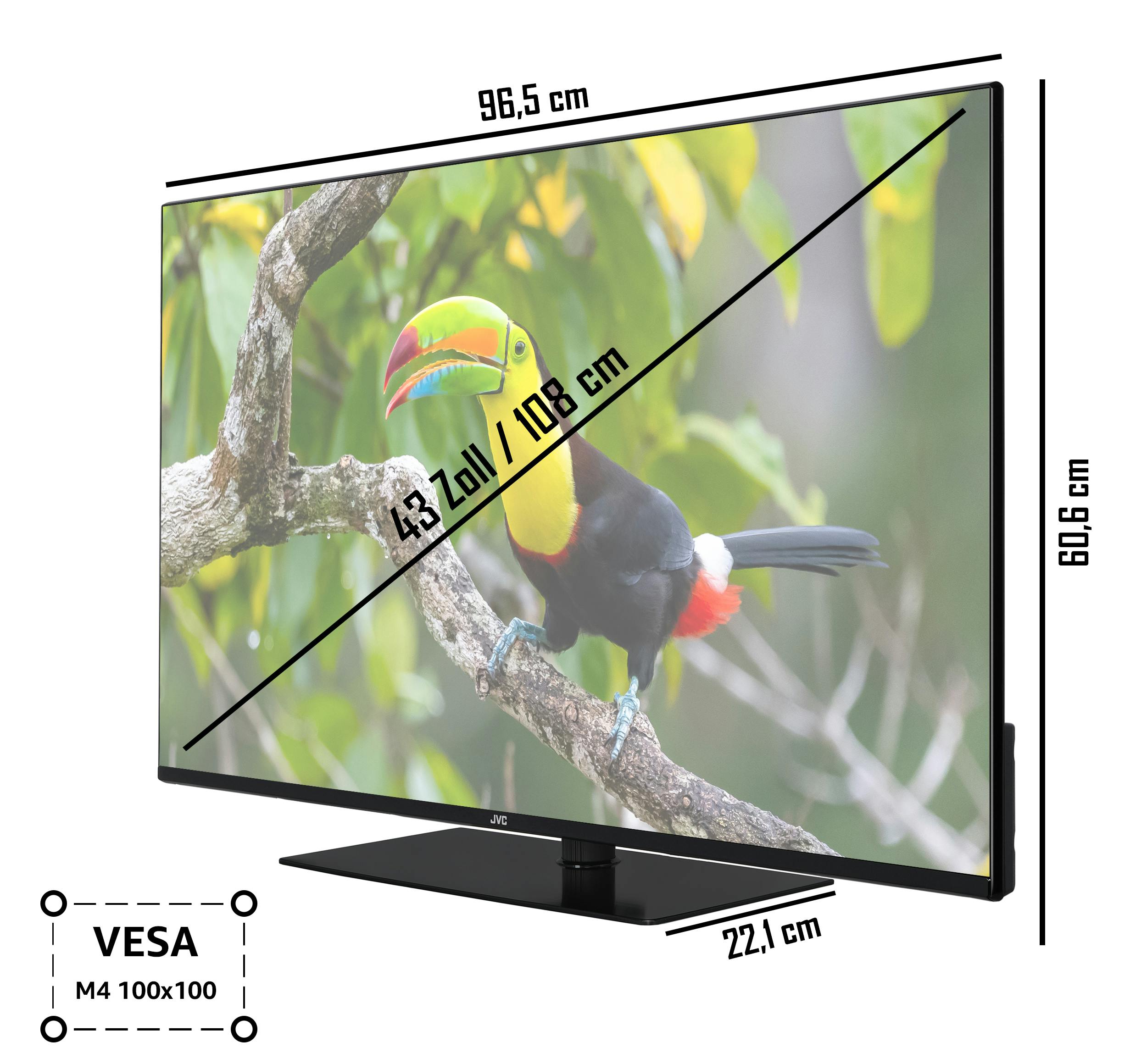 JVC LT-43VU6355 43 Dolby Fernseher Zoll Ultra (4K Dolby Triple-Tuner, HD, Atmos) / METRO Vision, TV | Smart HDR Marktplatz