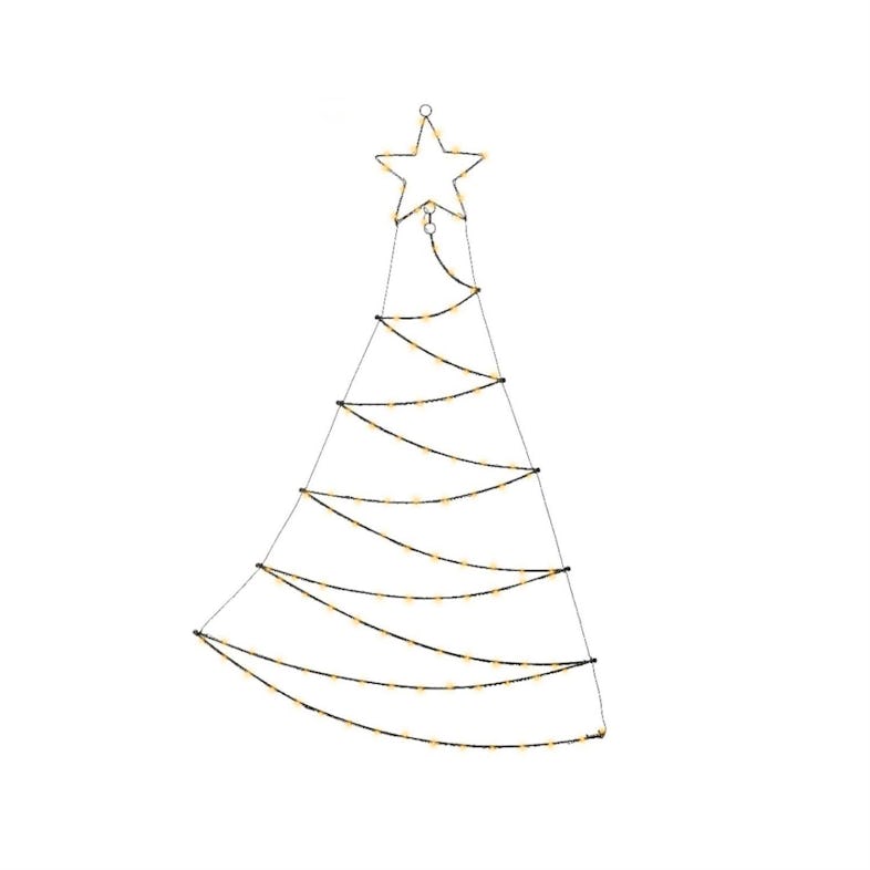 LED Tannenbaum Metallbaum beleuchtet Wanddeko Weihnachtsdeko 1,1m für Außen