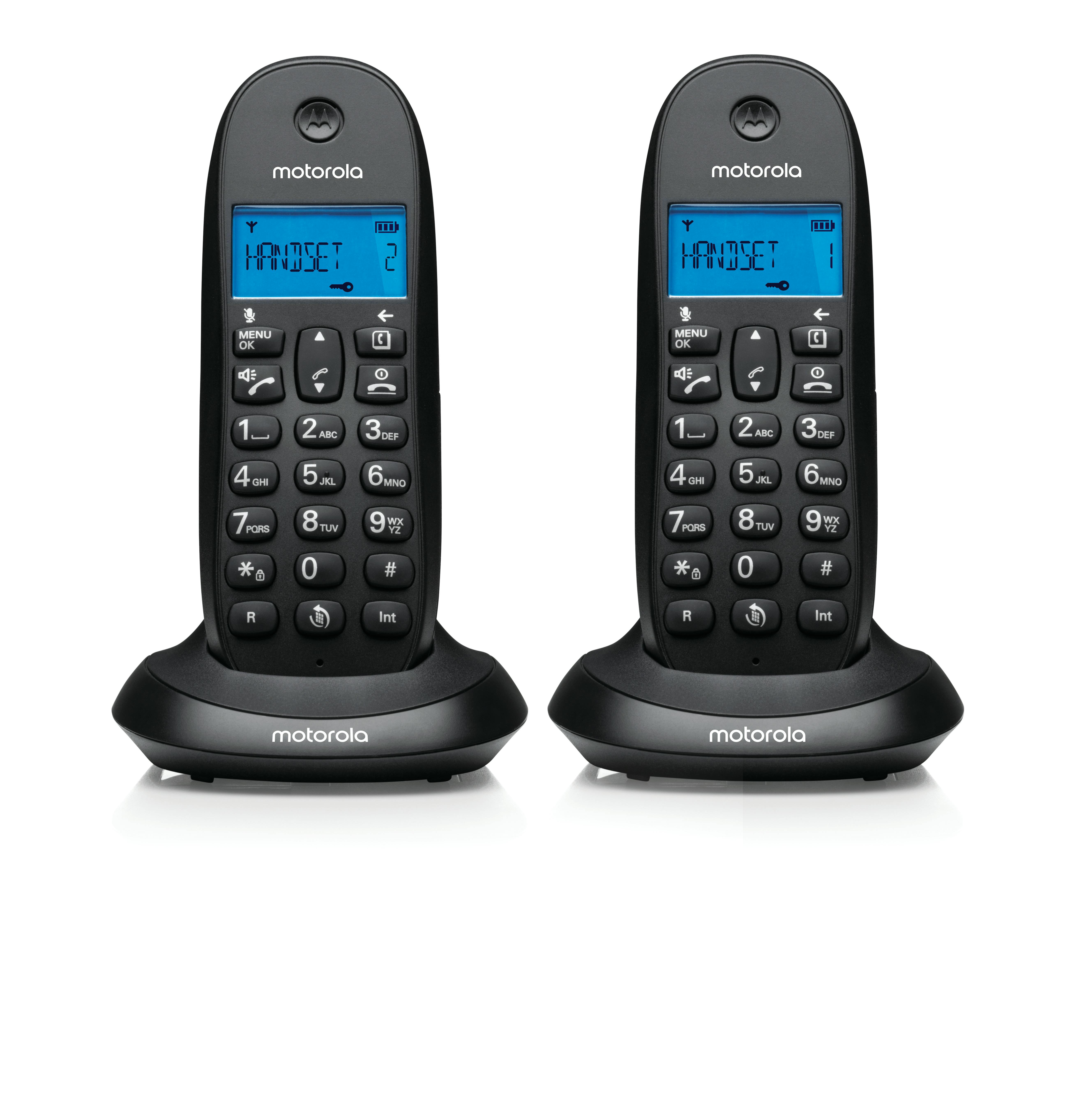 Motorola s1202 negro duo teléfono inalámbrico manos libres 50 contactos 