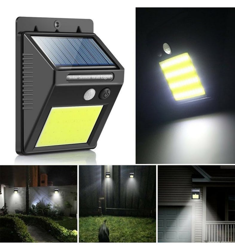 Luz solar con sensor de movimiento para exteriores, 98 focos solares LED  para exteriores, Ip65 a prueba de agua 120 ángulo de iluminación, luz solar