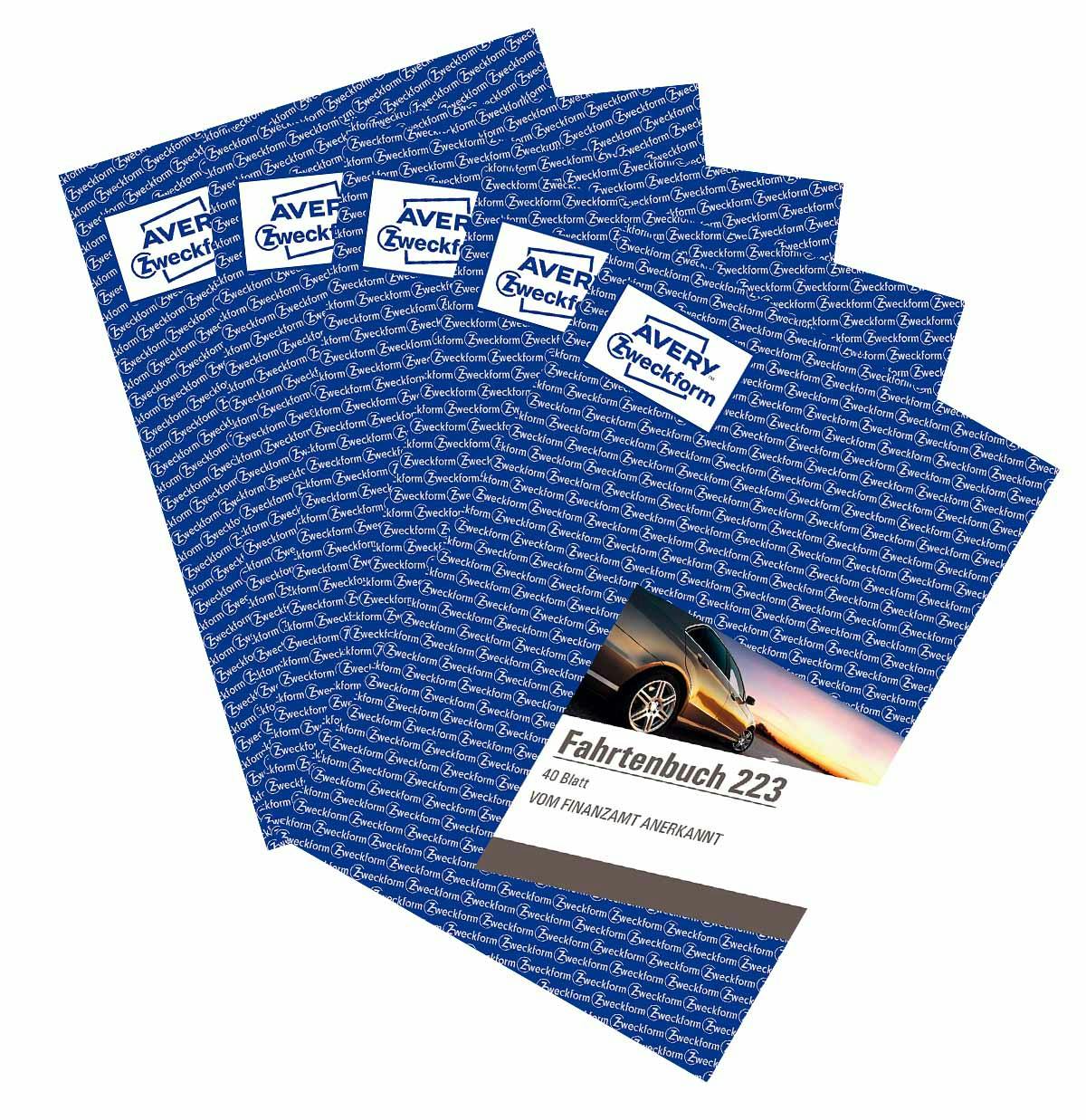 AVERY Zweckform 223 Fahrtenbuch für PKW 5er-Pack vom Finanzamt