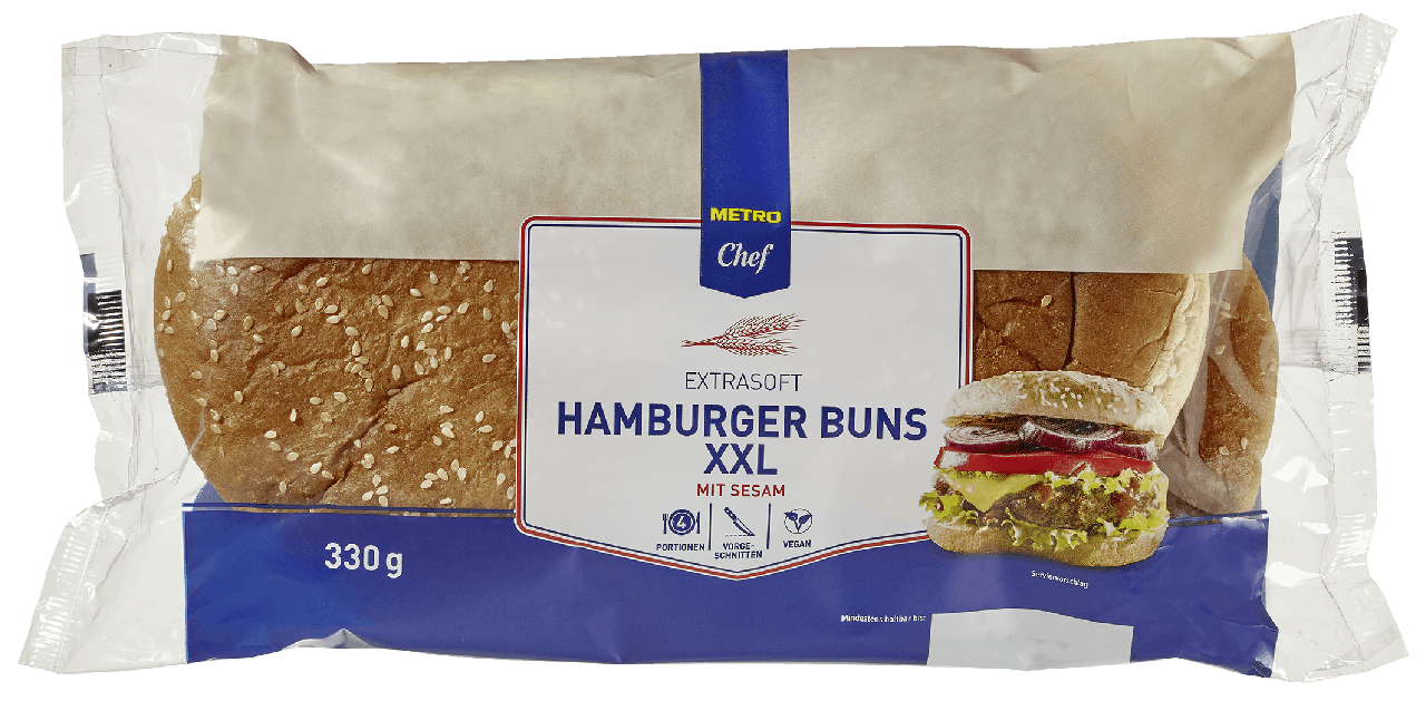 METRO Chef XXL Hamburger Brötchen mit Sesam 7 x 330 g (2,31 kg) METRO