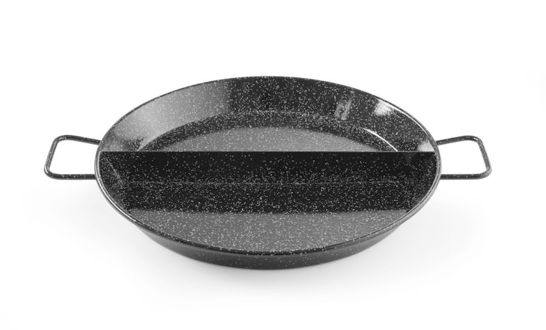 Padella per paella smaltata con scomparti, HENDI, 2 compartimenti,  ø430x(H)47mm