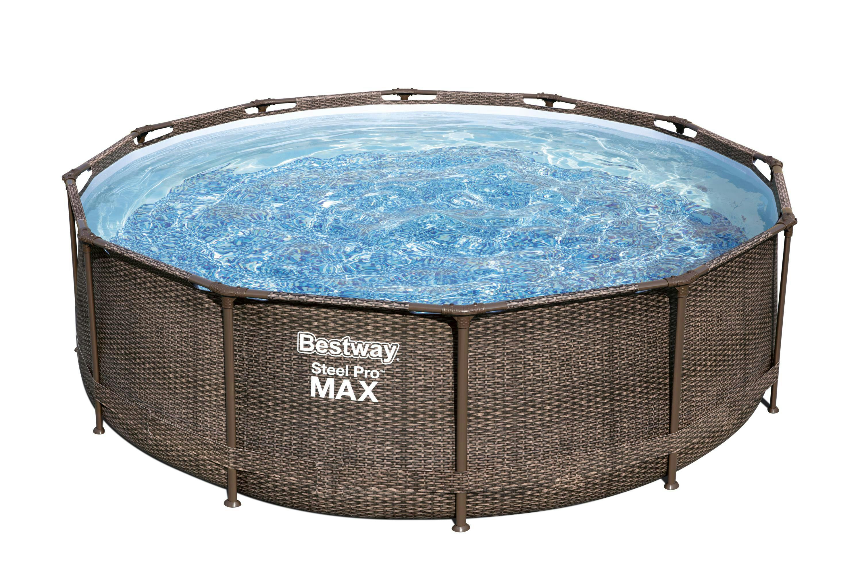 Steel Pro MAX™ Frame Pool Komplett-Set, rund, mit Filterpumpe & Sicherheitsleiter  366 x 100 cm | METRO Marktplatz