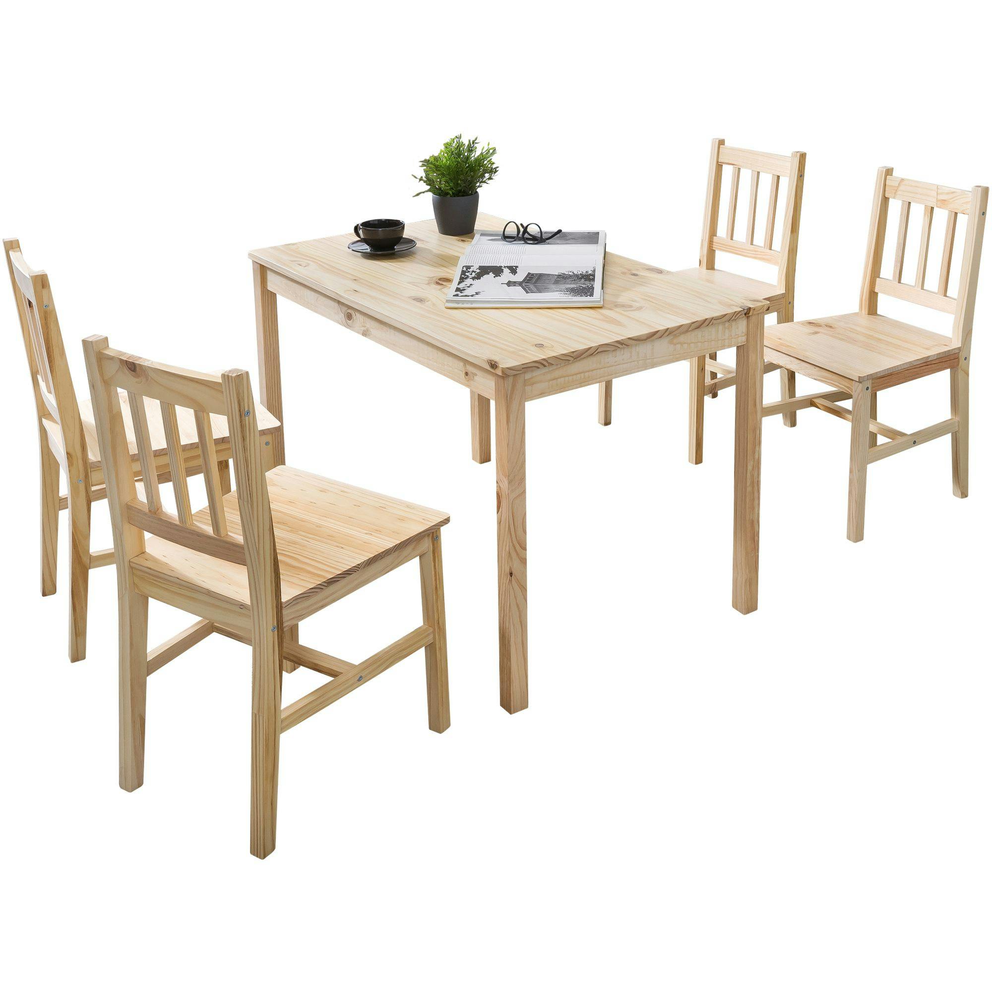 Esstisch mit 4 Stühlen Esszimmertisch Essgruppe Esstischset