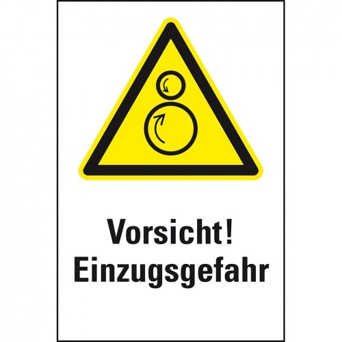 Schild I Warn-Kombischild Vorsicht!Einzugsgefahr, Kunststoff, 200x300mm ...