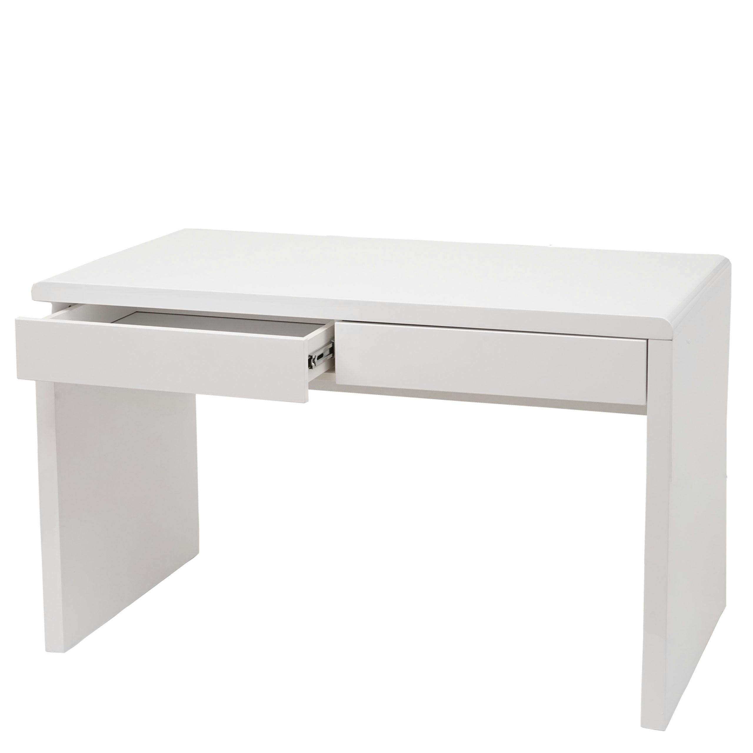 Bureau HWC-G51, computertafel werktafel, hoogglans wit ~ 100x60cm MAKRO Webshop