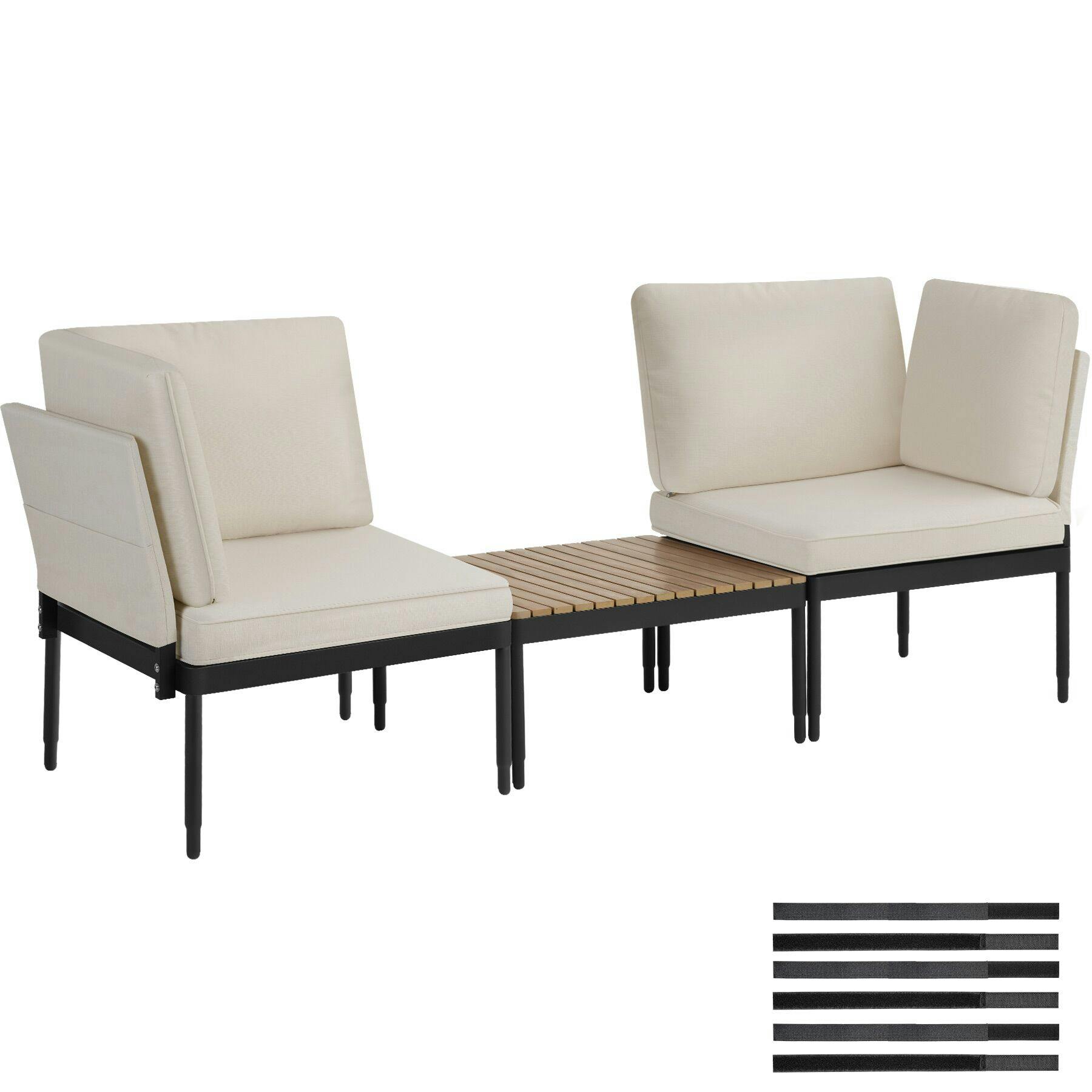 tectake Set da giardino Magaluf, funzione 5in1, struttura in