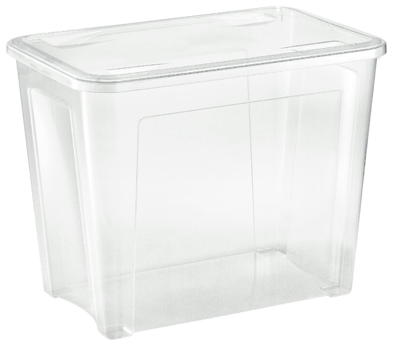aro Contenitore con coperchio, plastica, 58.2 x 38 x 45.8 cm (La x Pr x  Al), 67 L, trasparente