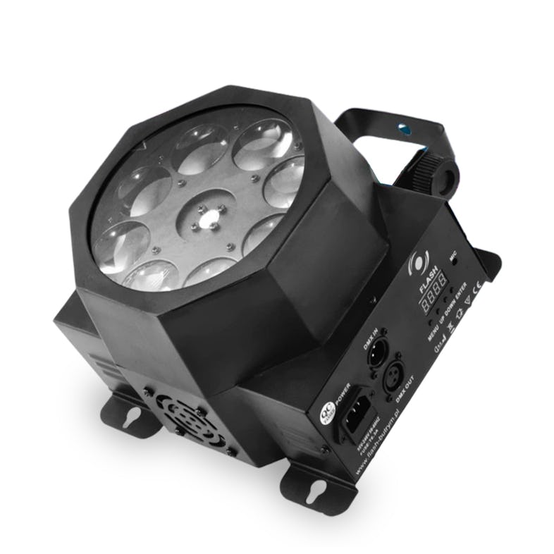 Jeu de lumière - Noir - Spot GOBO 8x3W à LED RGBW - DMX - Flash