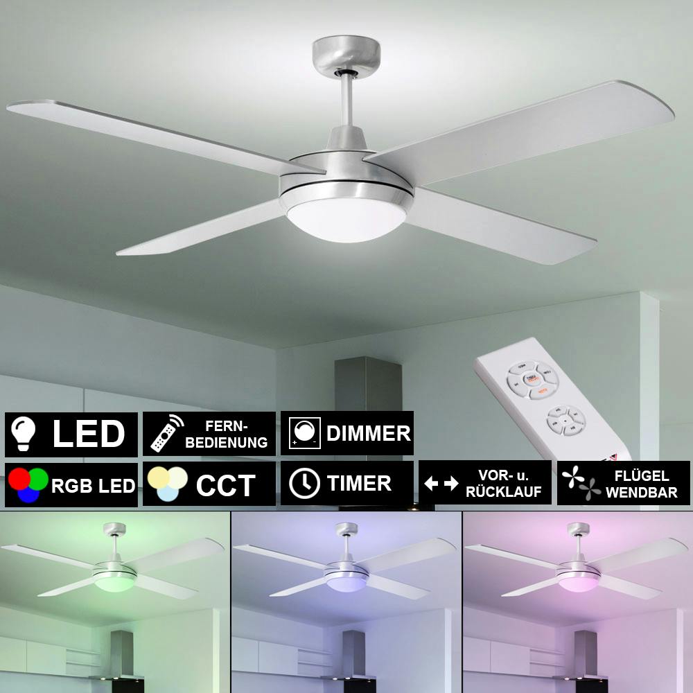 RGB LED Decken Ventilator Fernbedienung Raum Lüfter Heizer Dimmbar Beleuchtung