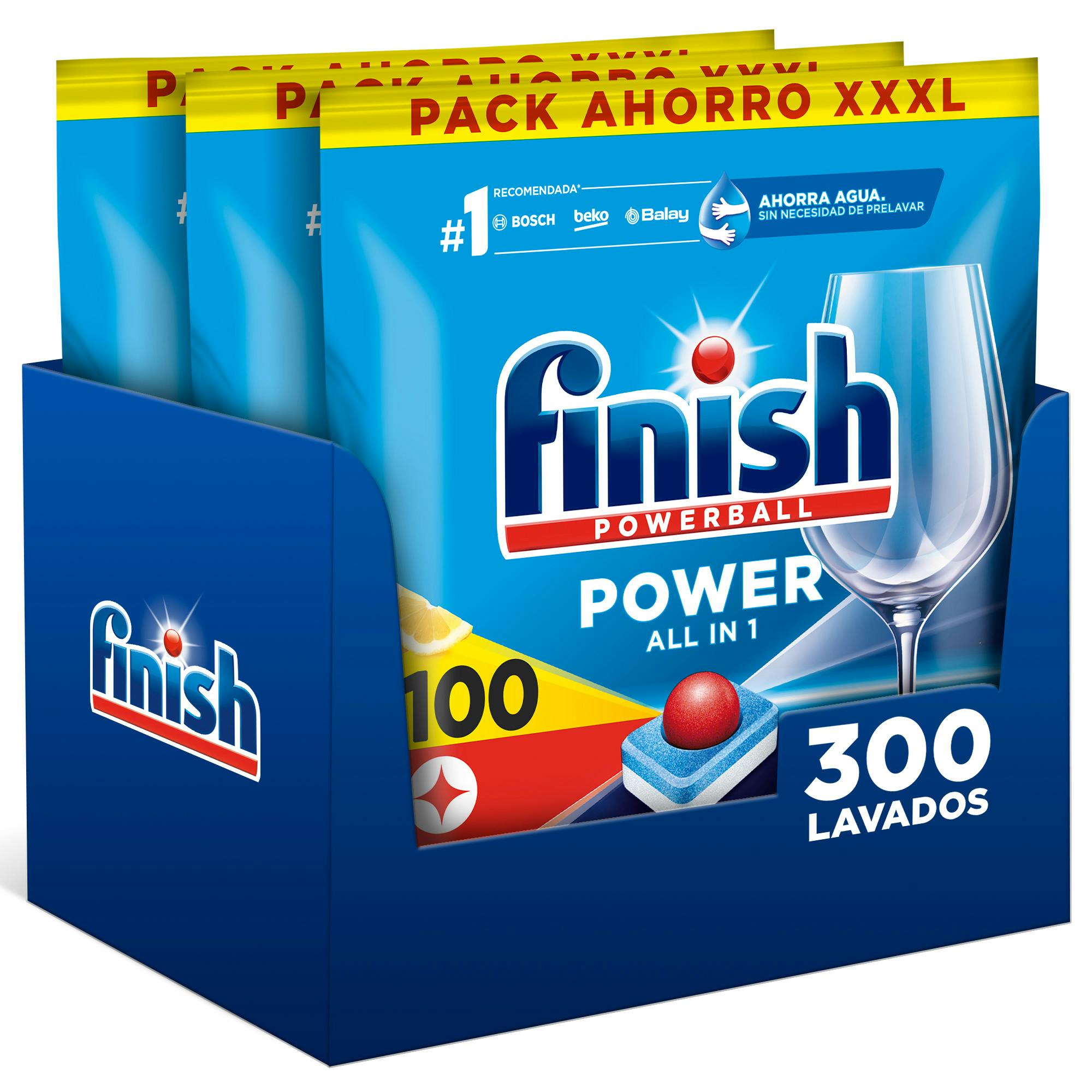 Finish All in One Lemon Dishwasher Tablets 300 peças (3 sacos de 100