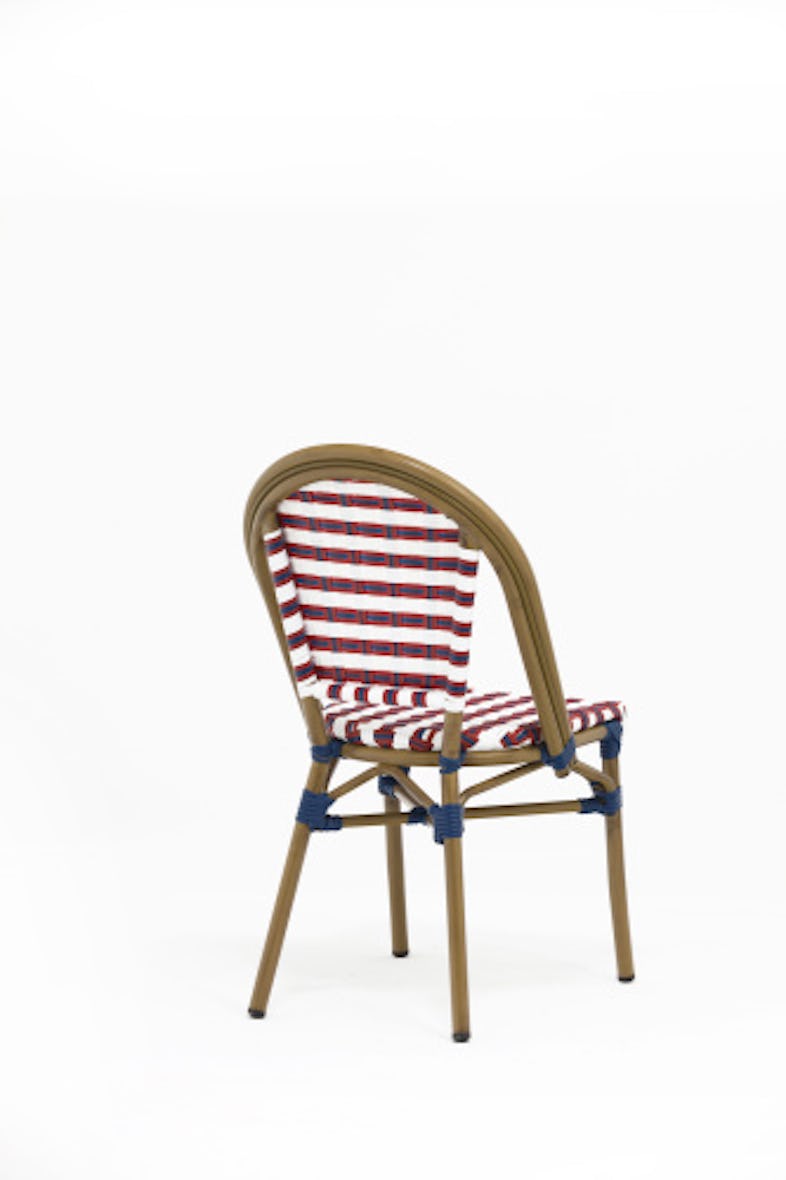 Chaise de terrasse restaurant LAZARE - Textilène bleu et blanc