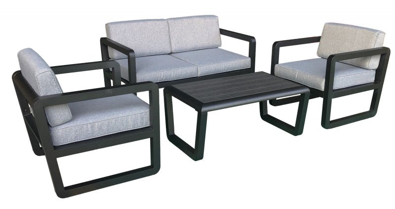 Design Gartenlounge Delfi in schwarz Aluminium Balkonmöbel Gartenmöbel