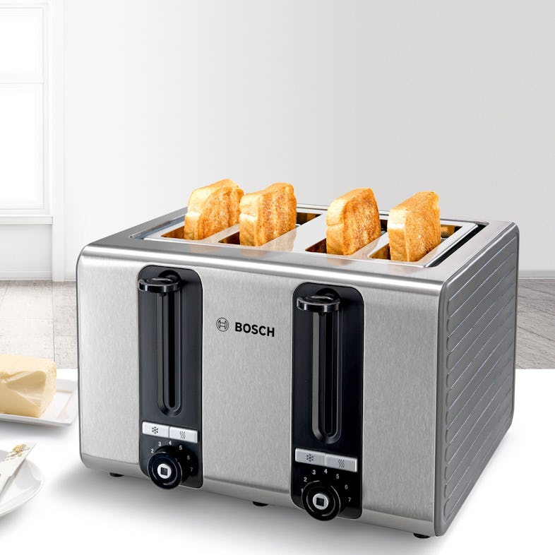 Bosch Toaster 4 Marktplatz gr/ws | TAT7S45 METRO Scheiben
