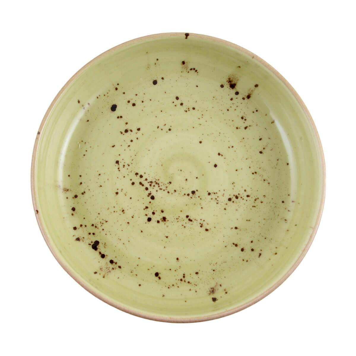 Assiette creuse - Vert/Or - 23,5cm