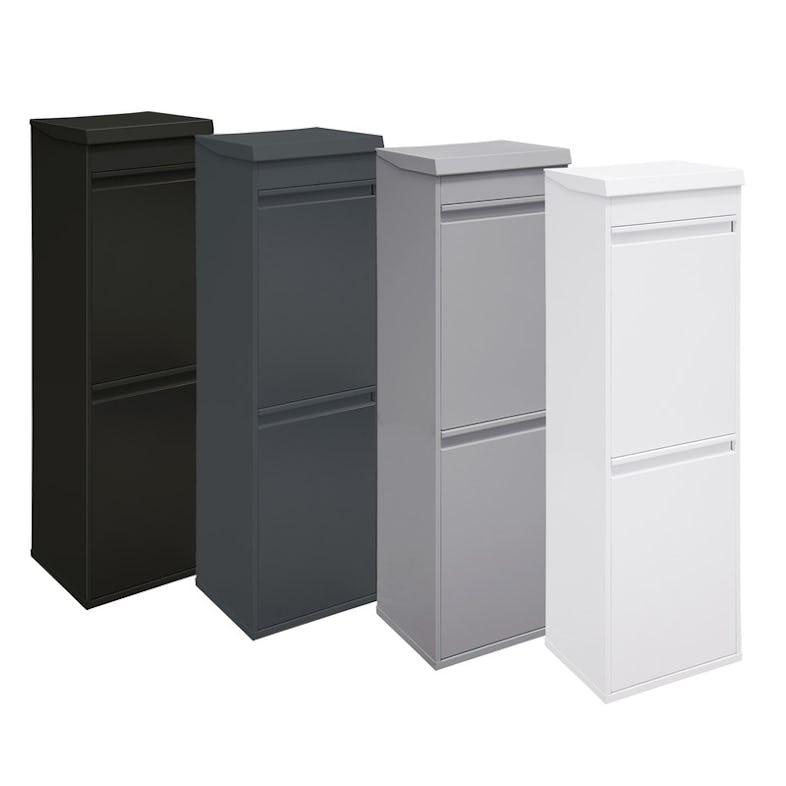 ARREGUI Basic CR204-B Cubo de basura y reciclaje de acero de 2 cubos, mueble  de reciclaje, 2 x 17 L (34 L), gris oscuro antracita