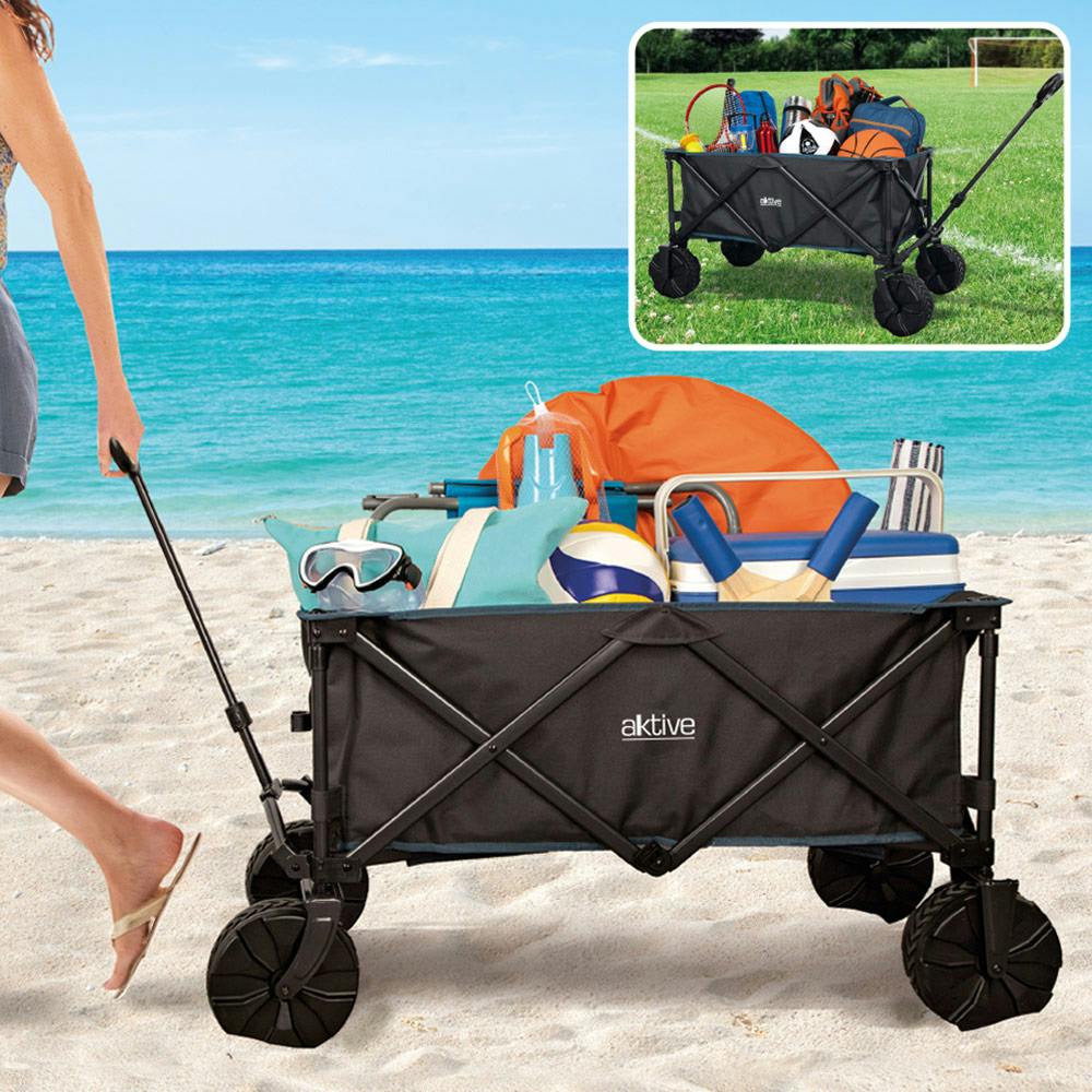 Carro plegable de playa con ruedas especial para arena con carga 50Kg de  Aktive Beach