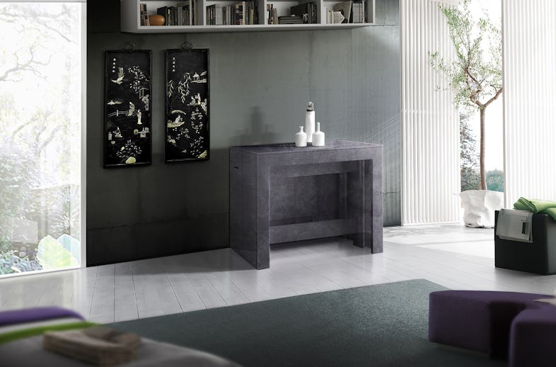 Web Furniture PRATIKA Consolle Allungabile Melaminico 50/300cm Ardesia