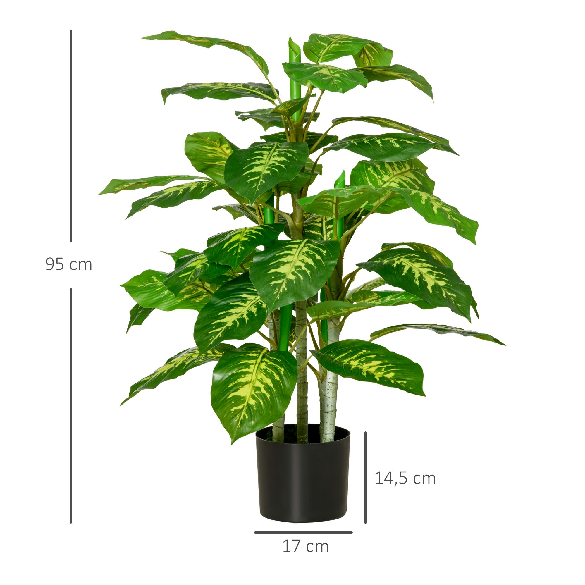 HOMCOM planta ficus artificial 110 cm árbol artificial con 90