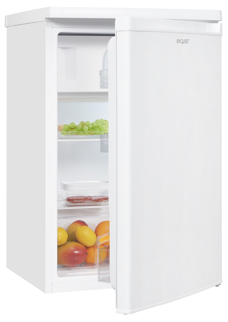 Exquisit Kühlschrank KS516-4-E-040E weiss, Kühlschrank mit Gefrierfach  freistehend 109 L Volumen, Gemüsefach