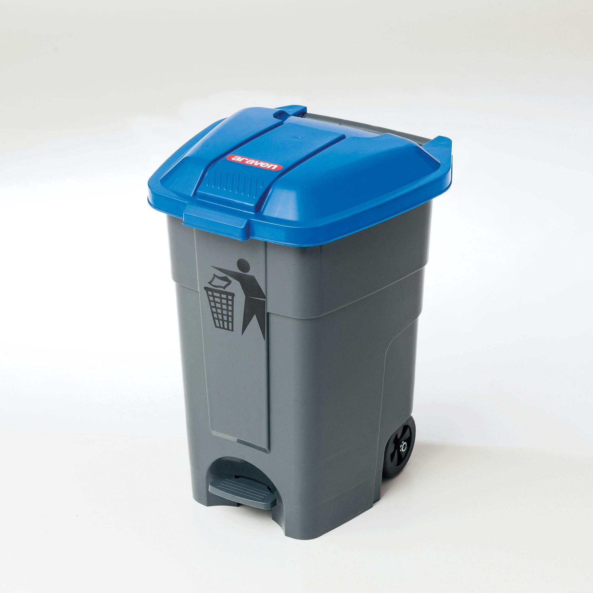 Cubo basura 50 litros de color azul Araven