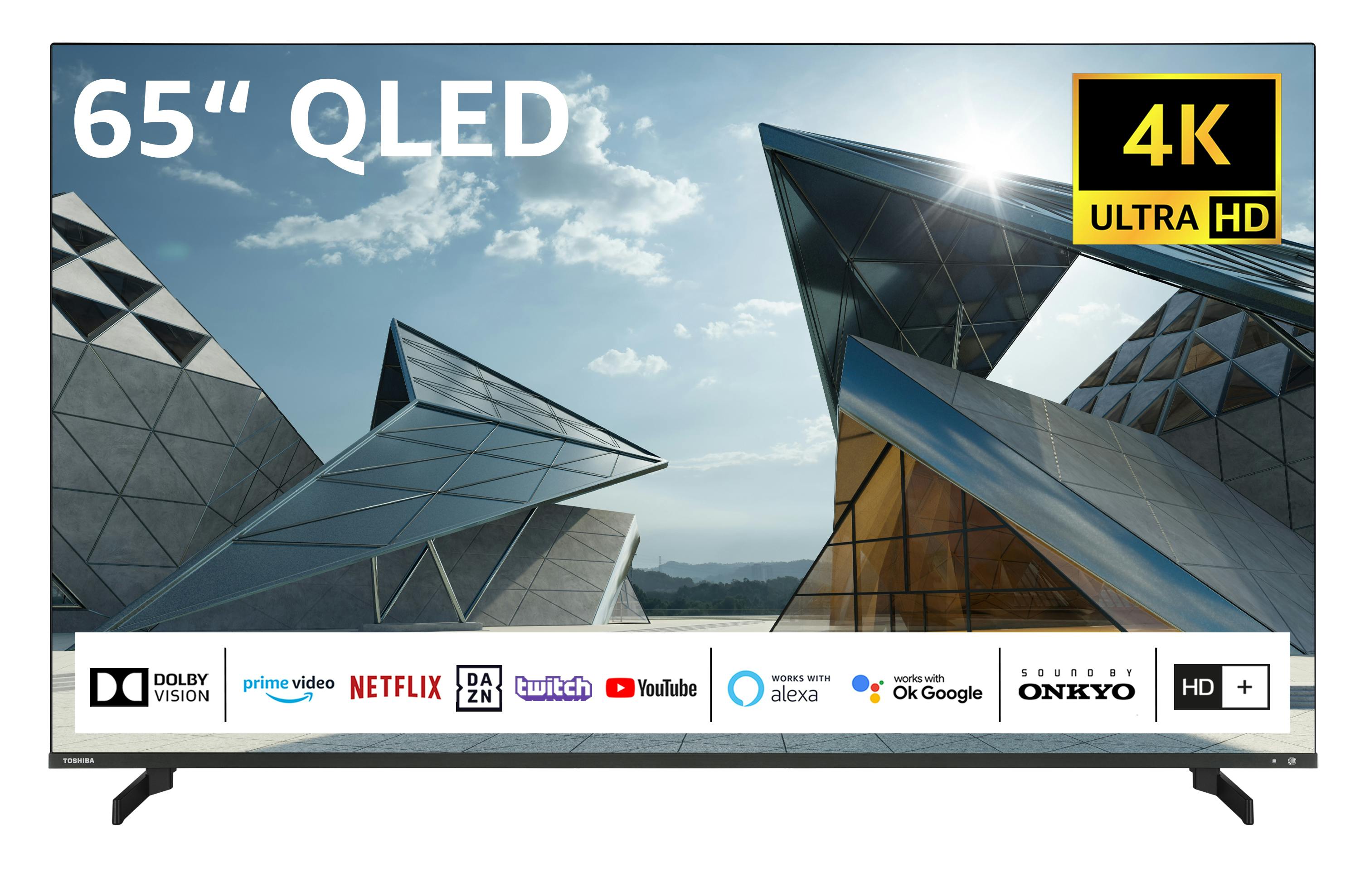 TV - Marktplatz Sound Ultra QLED Onkyo) Monate Inkl. Bluetooth, 6 HDR Zoll Toshiba 65 (4K 65QL5D63DAY Fernseher/Smart HD+ | HD, Dolby by Vision, METRO Triple-Tuner,