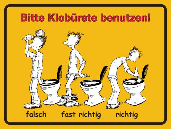 WC-Kennzeichnung Bitte Klobürste benutzen - 200x150x0.45 mm Aluminium