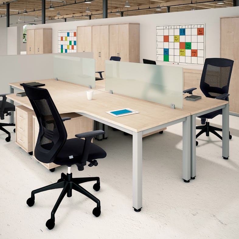 Mesa Oficina Rocada Serie Work 200X80 cm Acabado Ab04 Aluminio/blanco.  Escritorios de oficina . La Superpapelería