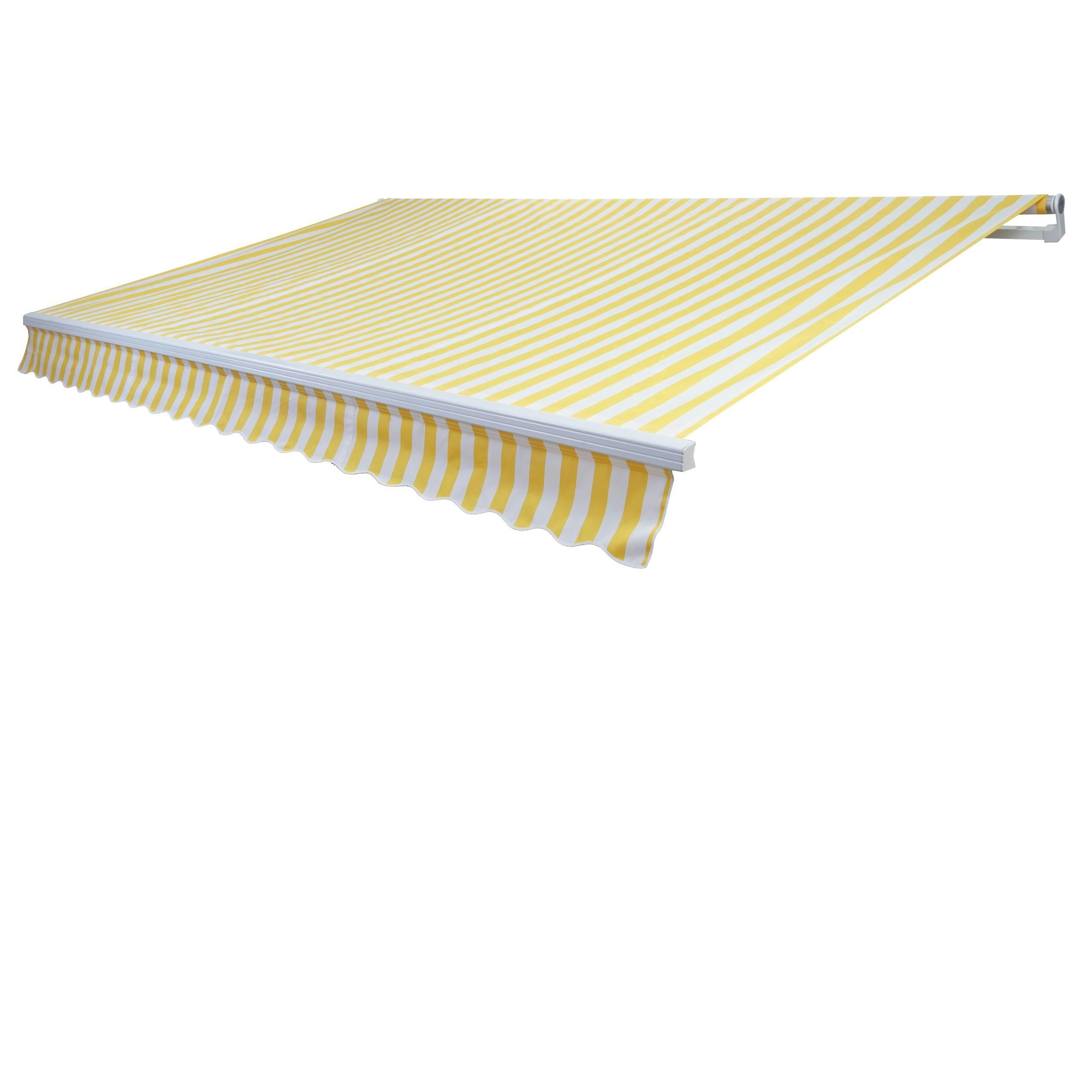 Ersatz-Bezug für Markise T790, Gelenkarmmarkise Ersatzbezug Sonnenschutz,  4x3m ~ Acryl gelb-weiß