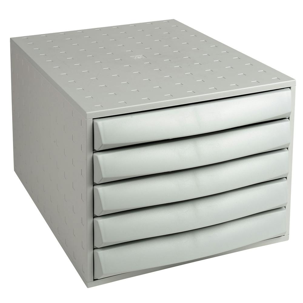 Exacompta 222040D 1x Ablagebox mit 5 geschlossenen Schubladen für DIN A4+  Dokumente The Box lichtgrau | METRO Marktplatz