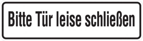 Hinweisschild, Bitte Tür leise schließen, 70 x 240 mm, Folie 240x70