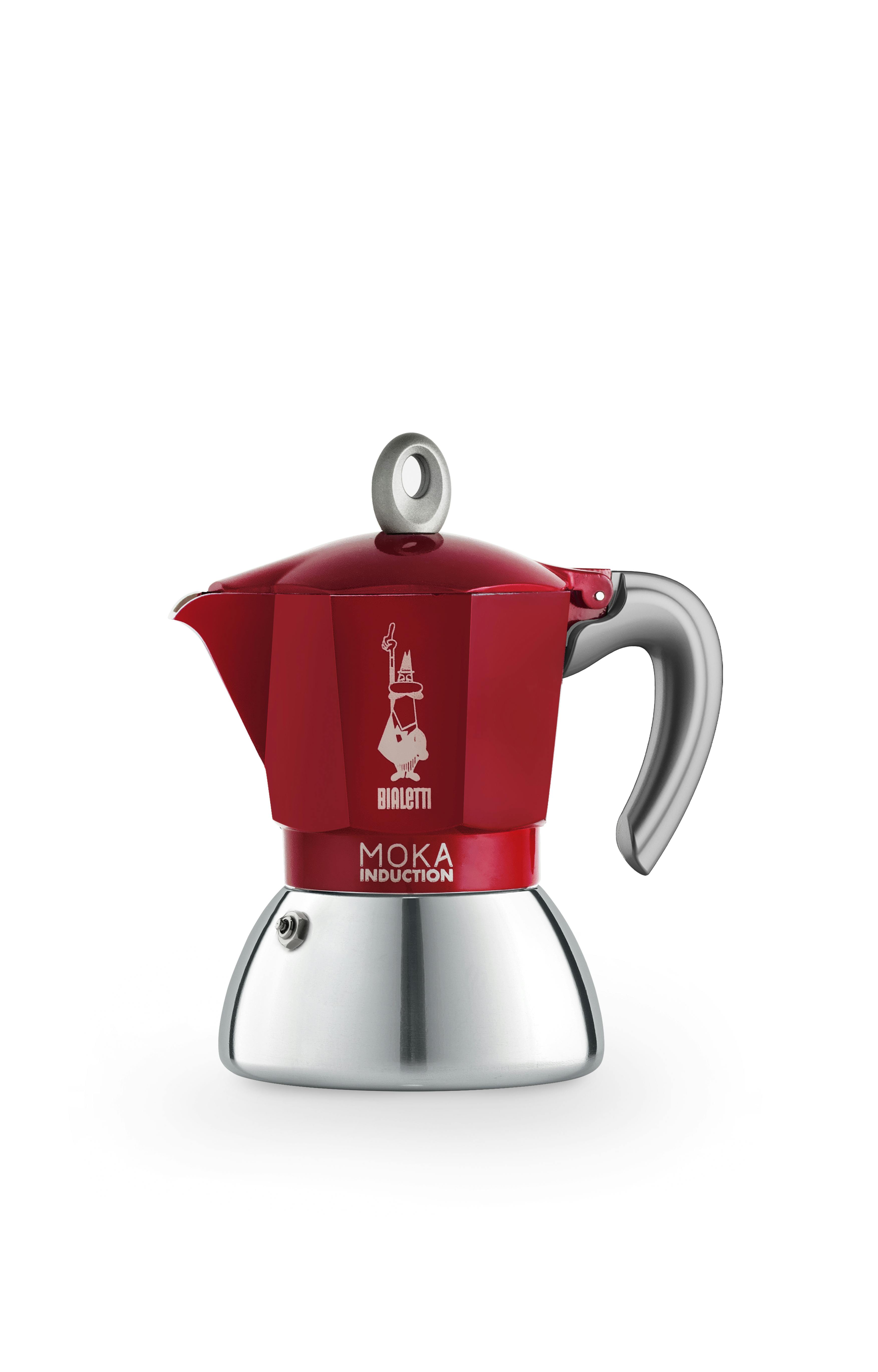 Bialetti Fiammetta Moka Pot - Cafetera espresso de 4 tazas - Cafetera  italiana roja - Compatible con placas de inducción