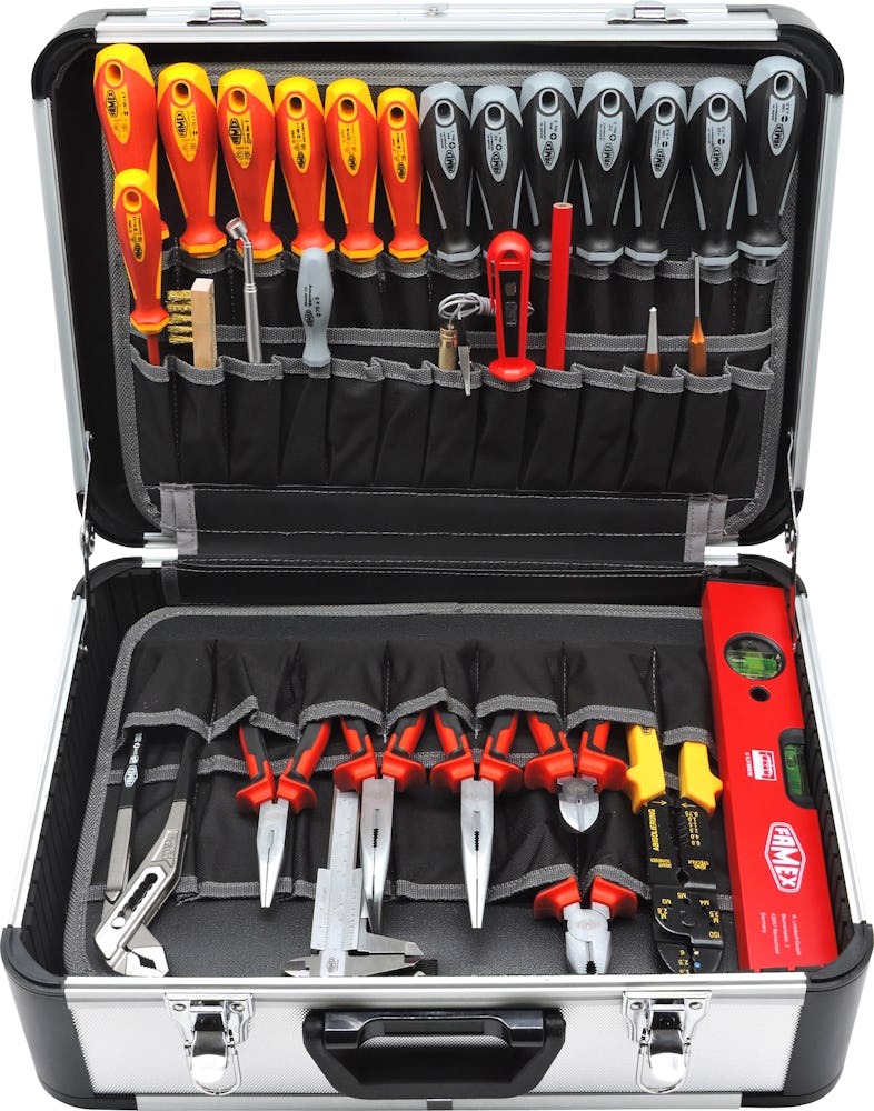 FAMEX 419-43 Profi Alu Werkzeugkoffer 275-tlg. | mit PROFESSIONAL Set - - bestückt METRO Marktplatz Werkzeug 
