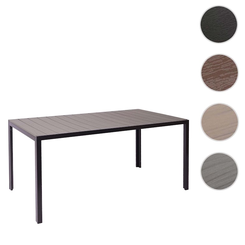 Gartentisch HWC-F90, Tisch Bistrotisch, METRO Marktplatz | 160x90cm WPC-Tischplatte grau 