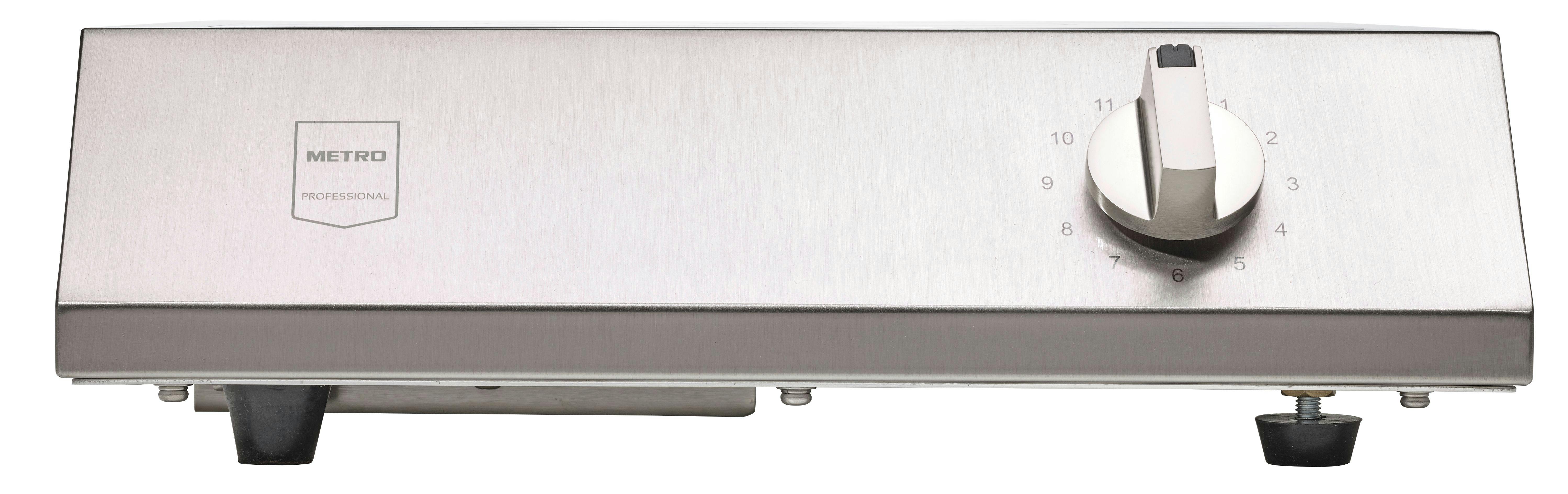 METRO Professional Placa de inducción GIC3500, acero inoxidable /  vitrocerámica, 32.9 x 41.3 x 9.9 cm, 3500 W, 11 niveles de potencia, plata