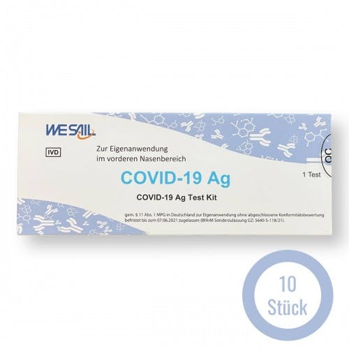 10er Set WESAIL COVID19 Antigen Schnelltest Kit/ Nasenabstrich