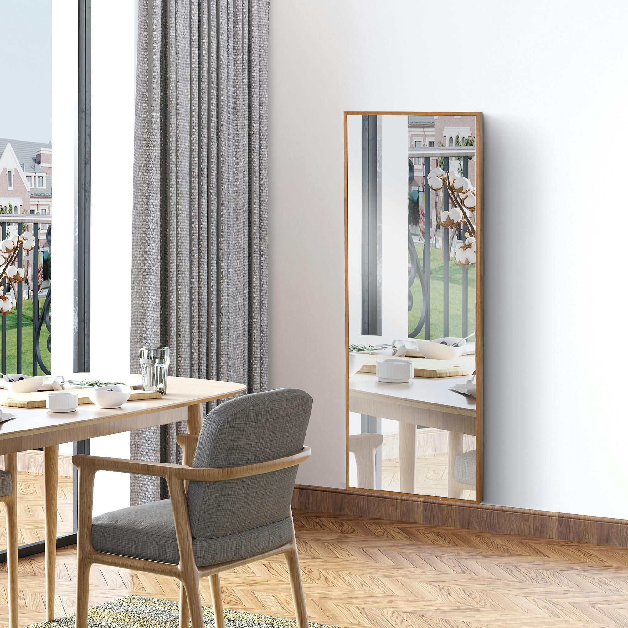 Espejo Joyero Cuerpo Entero Pared Madera Espejo De Pie, image size:2000x2000